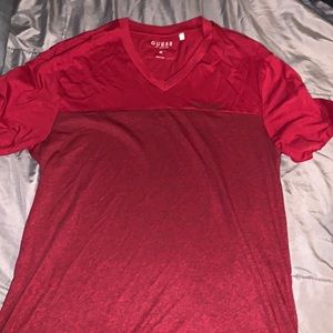 Red v neck size medium guess shirt